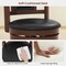 Upholstered Bar Stools Set of 2 with Curved Backrest and Footrest